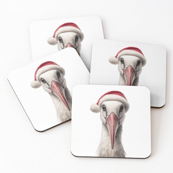 Item preview, Christmas Stork bird with Santa Hat designed and sold by LazyOwlStore.