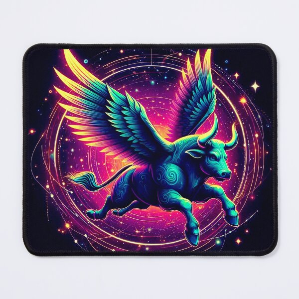 Item preview, Colorful mystic winged bull designed and sold by Dogandesighn.