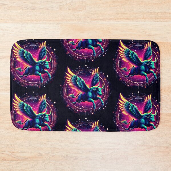 Item preview, Colorful mystic winged bull  designed and sold by Dogandesighn.