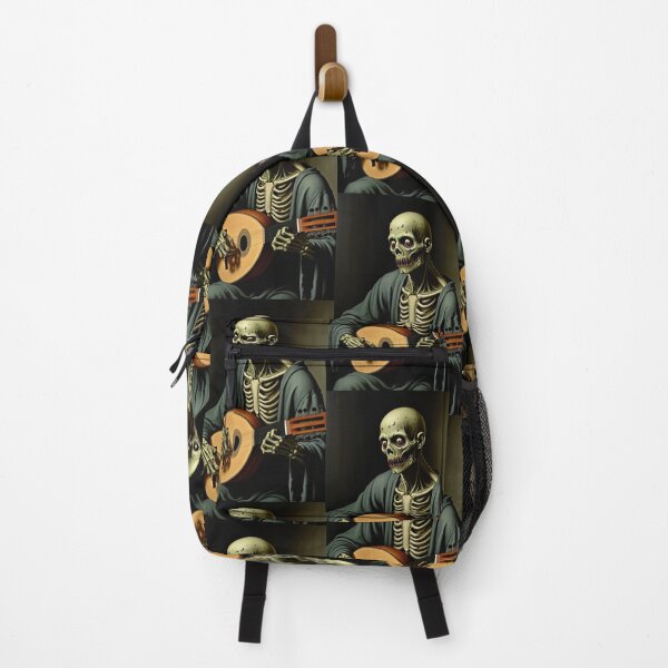 Item preview, Undead Lute player Zombie Horror Tudor era portrait art designed and sold by Vintage Designs +.