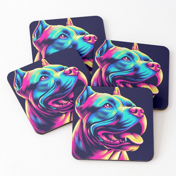 Item preview, colorful cute pitbull designed and sold by Dogandesighn.