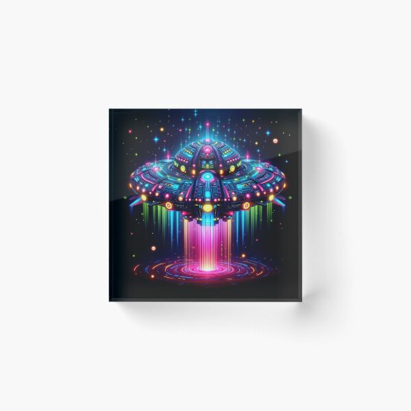 Item preview, Colorful mystic fantasy neon spaceship  designed and sold by Dogandesighn.