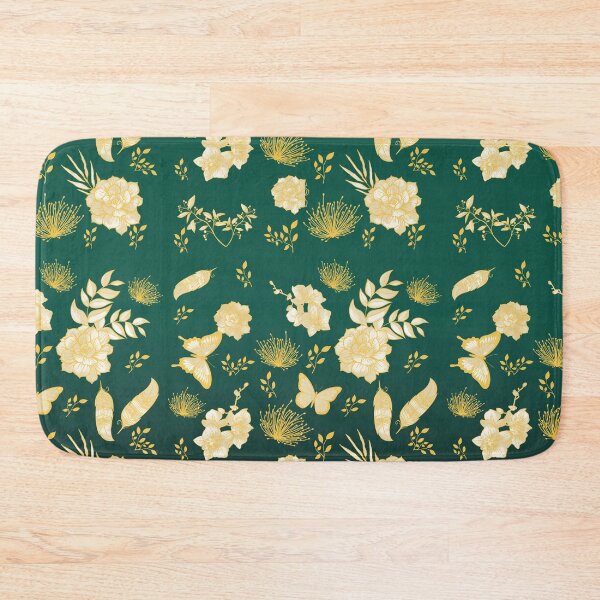 Item preview, Garden in golden tones on Dark Emerald combination of gold and green designed and sold by Martapp.