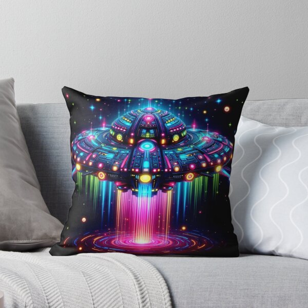 Item preview, Colorful mystic fantasy neon spaceship  designed and sold by Dogandesighn.