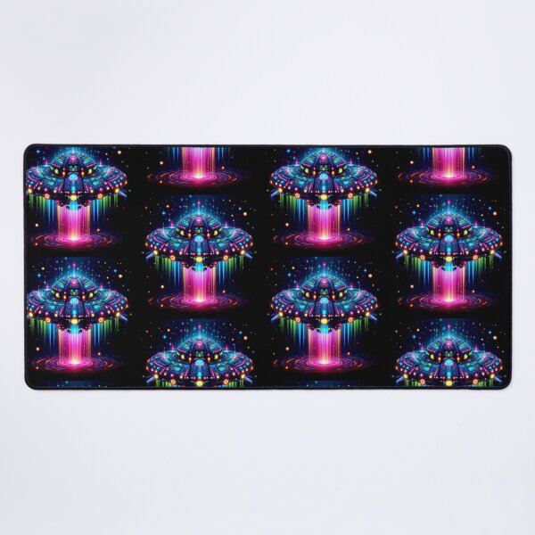 Item preview, Colorful mystic fantasy neon spaceship designed and sold by Dogandesighn.
