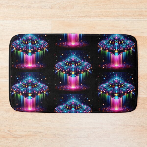 Item preview, Colorful mystic fantasy neon spaceship  designed and sold by Dogandesighn.