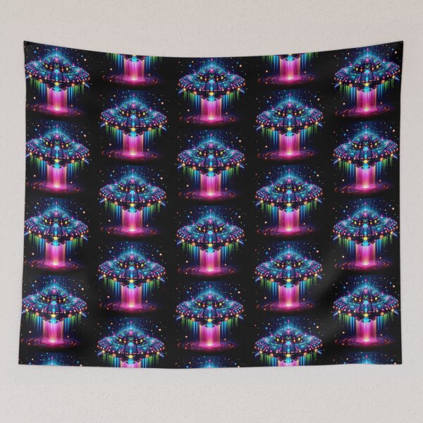 Item preview, Colorful mystic fantasy neon spaceship  designed and sold by Dogandesighn.