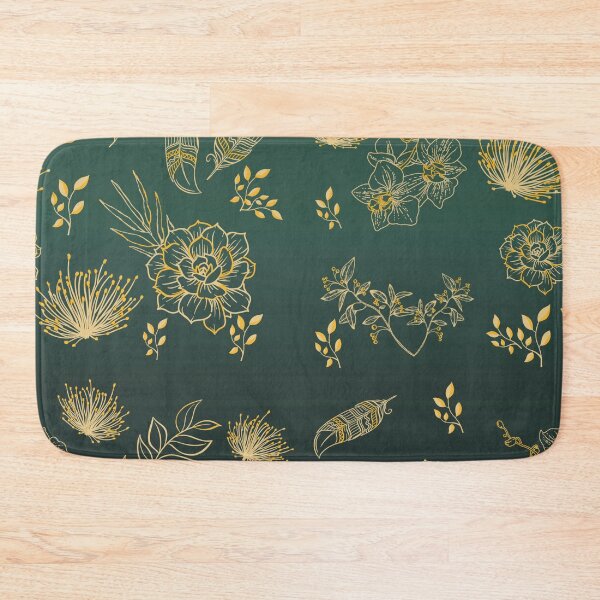 Item preview, Golden Garden in Dark Emerald combination of gold on green designed and sold by Martapp.