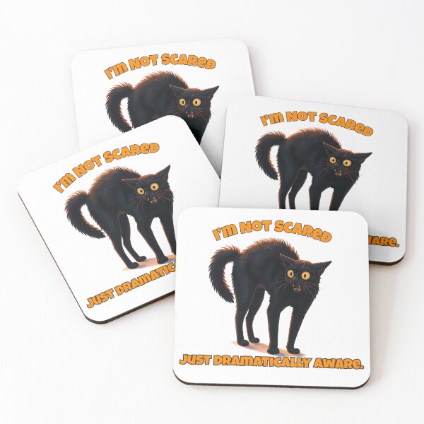 Item preview, I’m Not Scared, Just Dramatically Aware – Funny Scaredy Cat Halloween Design designed and sold by MagicMeow1.