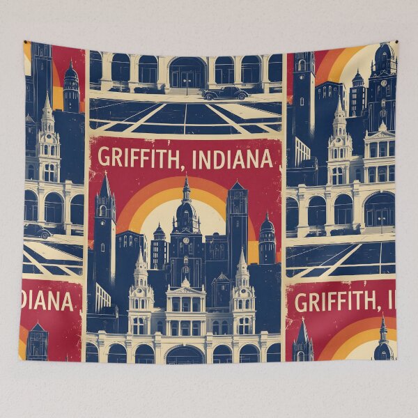 Item preview, Griffith Indiana 1950s USA Vintage Travel Tourism designed and sold by TravelersGems.