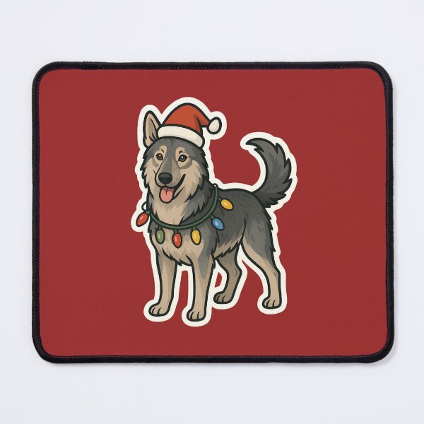 Item preview, Czechoslovakian Wolfdog Christmas Lights – Vlciak in Santa Hat designed and sold by GoodyPaws.