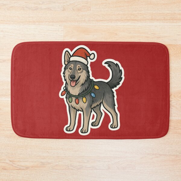Item preview, Czechoslovakian Wolfdog Christmas Lights – Vlciak in Santa Hat designed and sold by GoodyPaws.