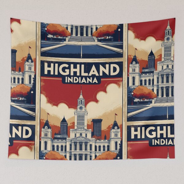 Item preview, Highland Indiana 1950s USA Vintage Travel Tourism designed and sold by TravelersGems.