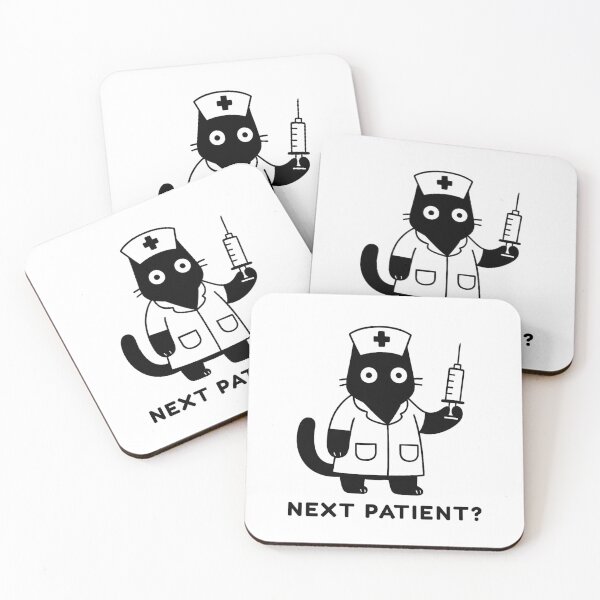 Item preview, Next Patient? – Funny Minimalist Nurse Cat T-Shirt Sticker designed and sold by AFRUKSOODJAI.