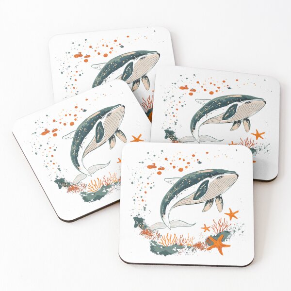 Item preview, Sticker Whale Shark Surfacing, Watercolour galaxy humpback whale Sticker designed and sold by AlinaMalina24.
