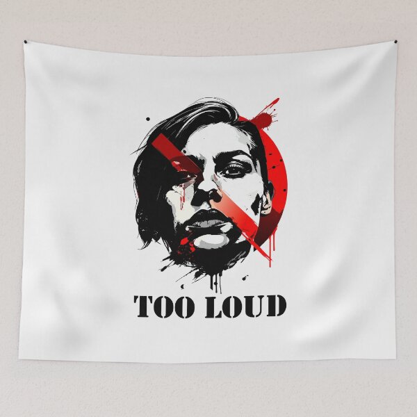 Item preview, TOO LOUD – Expressionist Grunge Portrait designed and sold by SylwiaPrint.