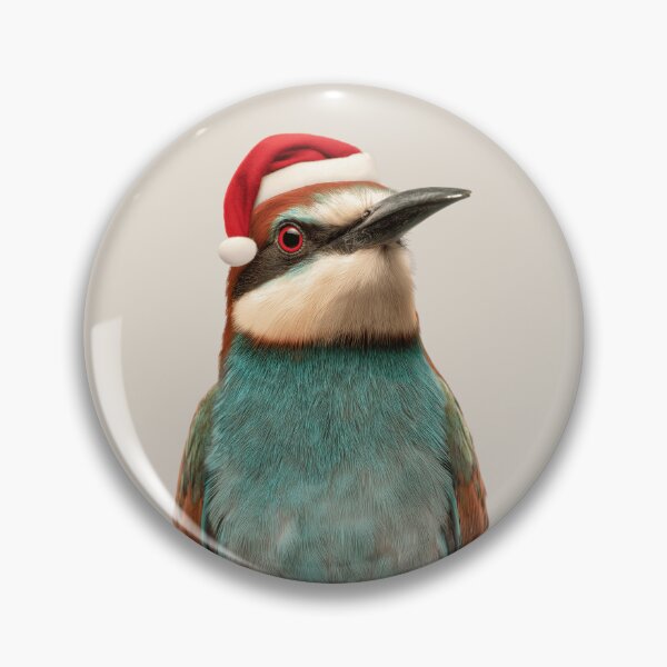 Item preview, Christmas Bee-Eater bird with Santa Hat designed and sold by LazyOwlStore.