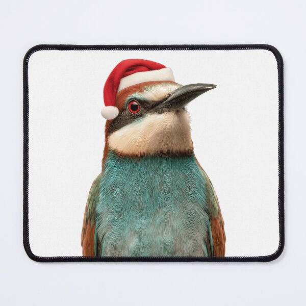 Item preview, Christmas Bee-Eater bird with Santa Hat designed and sold by LazyOwlStore.