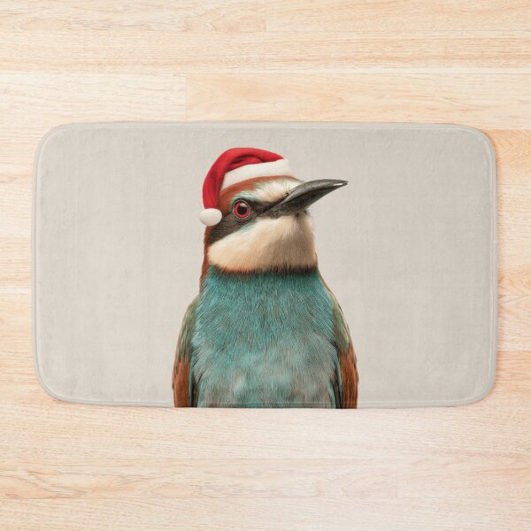 Item preview, Christmas Bee-Eater bird with Santa Hat designed and sold by LazyOwlStore.
