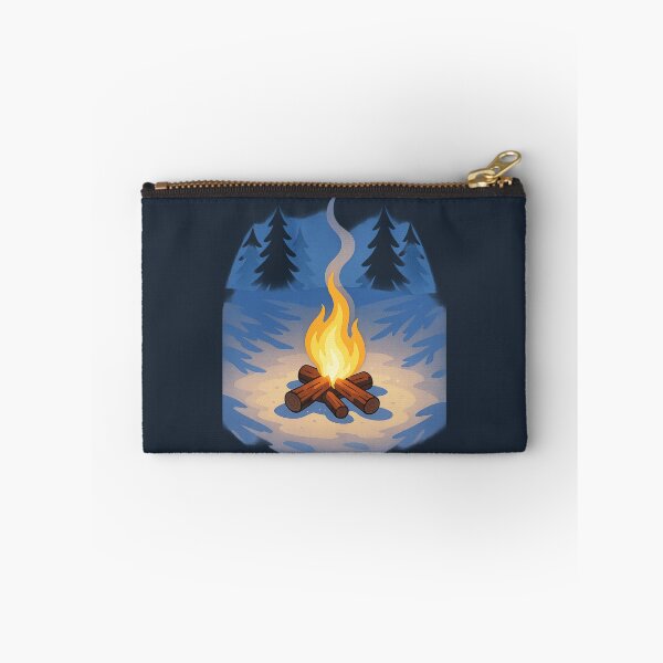 Item preview, Winter Campfire Scene Snowy Forest Cozy Flame Art designed and sold by BROHLine Studio.