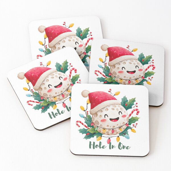 Item preview, Christmas Golf Ball Hole in One Cartoon Design designed and sold by Anastasiia Yurevych.