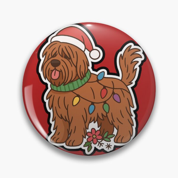 Item preview, Briard Christmas Lights – Berger de Brie in Santa Hat designed and sold by GoodyPaws.