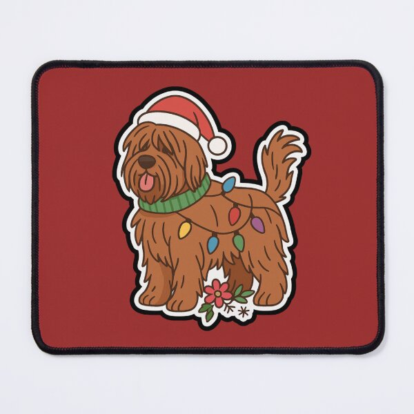 Item preview, Briard Christmas Lights – Berger de Brie in Santa Hat designed and sold by GoodyPaws.