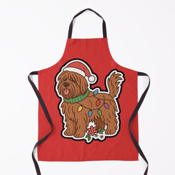 Item preview, Briard Christmas Lights – Berger de Brie in Santa Hat designed and sold by GoodyPaws.