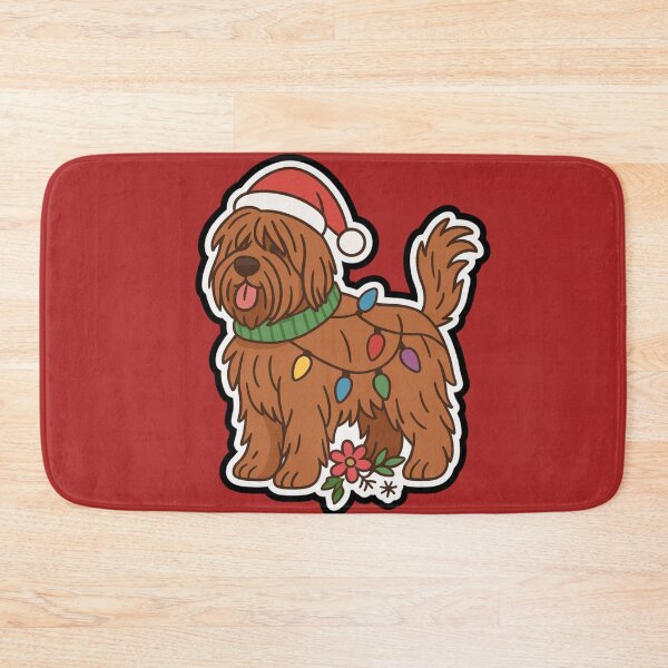 Item preview, Briard Christmas Lights – Berger de Brie in Santa Hat designed and sold by GoodyPaws.
