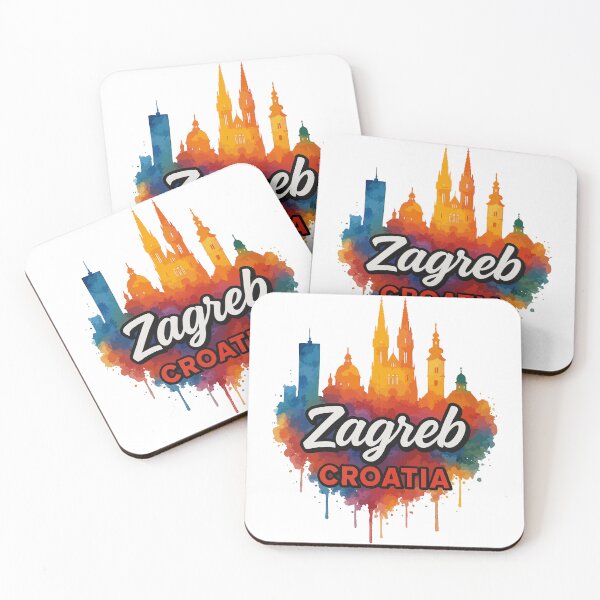 Item preview, Zagreb Croatia Skyline Watercolor designed and sold by TomFrontierArt.