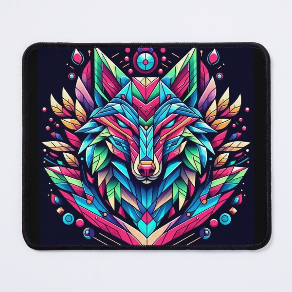 Item preview, Colorful geometric mystic wolf designed and sold by Dogandesighn.