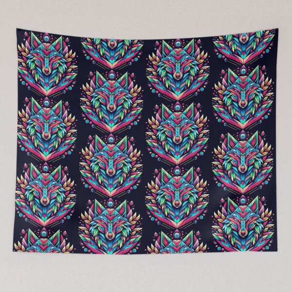 Item preview, Colorful geometric mystic wolf  designed and sold by Dogandesighn.