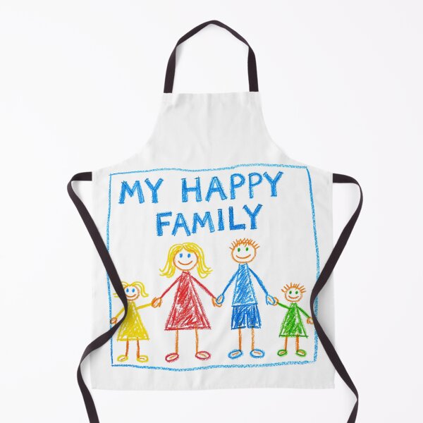 Item preview, My Happy Family – Cute Crayon Drawing of a Smiling Family designed and sold by Kavya Art.