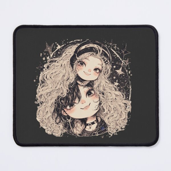 Item preview, Kawaii Curly Hair Girls – Soft Grunge & Starry Aesthetic Art by NegarTv Designs designed and sold by NegarTv Designs.