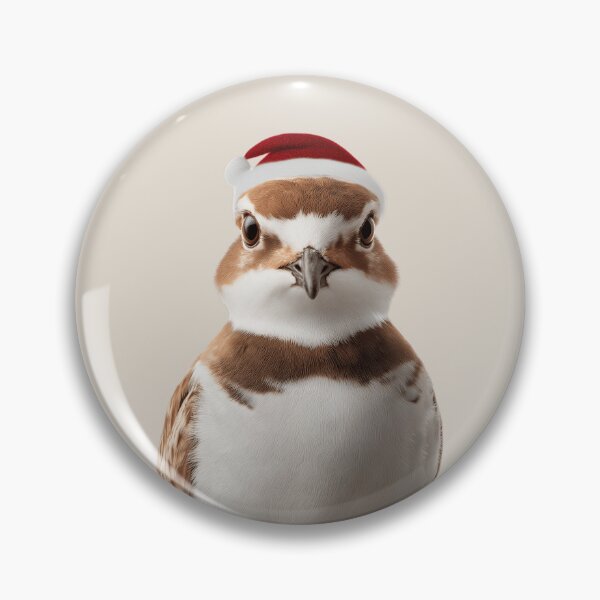 Item preview, Christmas Plover bird with Santa Hat designed and sold by LazyOwlStore.