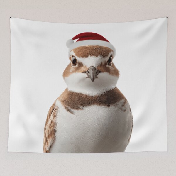 Item preview, Christmas Plover bird with Santa Hat designed and sold by LazyOwlStore.