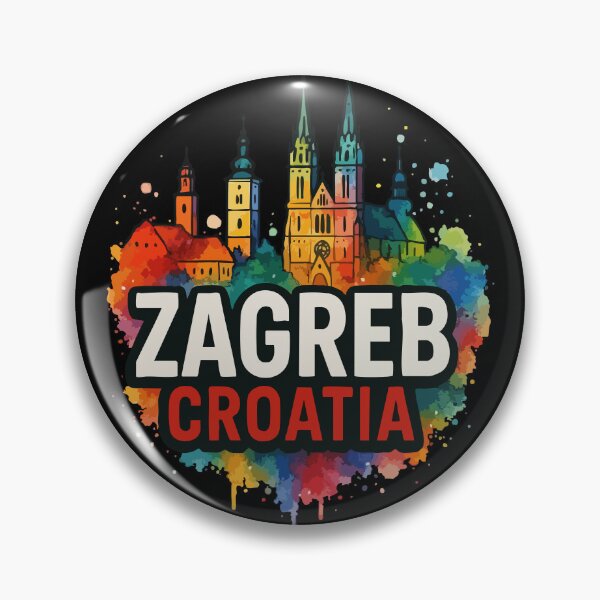 Item preview, Zagreb Croatia Skyline Watercolor Travel designed and sold by TomFrontierArt.