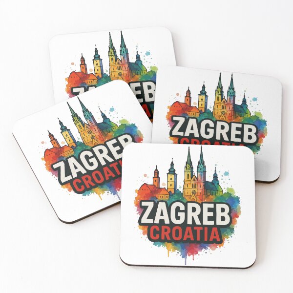 Item preview, Zagreb Croatia Skyline Watercolor Travel designed and sold by TomFrontierArt.