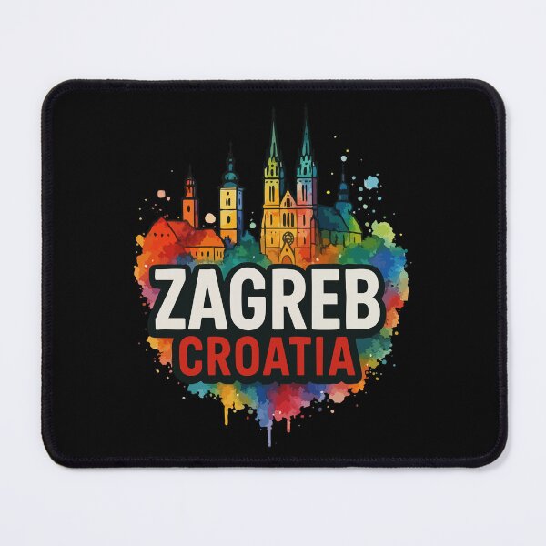 Item preview, Zagreb Croatia Skyline Watercolor Travel designed and sold by TomFrontierArt.
