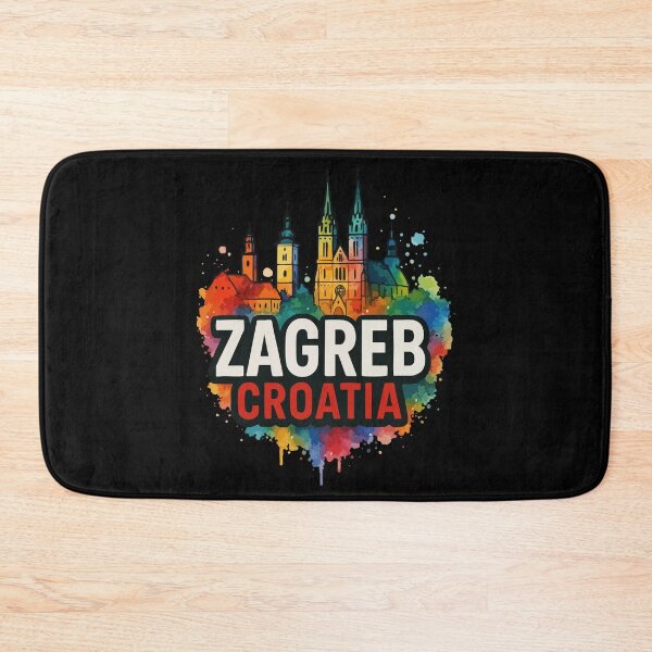 Item preview, Zagreb Croatia Skyline Watercolor Travel designed and sold by TomFrontierArt.