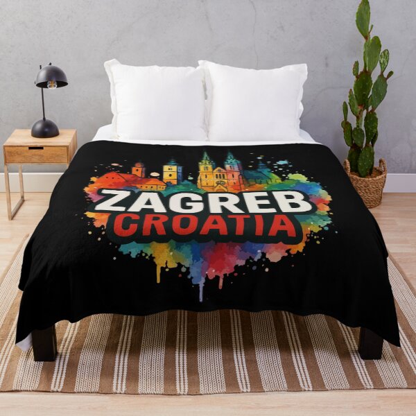 Item preview, Zagreb Croatia Skyline Watercolor Travel designed and sold by TomFrontierArt.