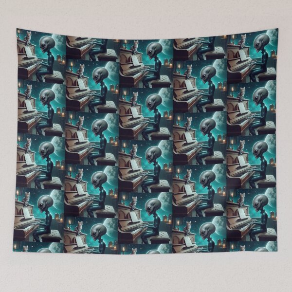 Item preview, Alien and cute cat  designed and sold by Dogandesighn.