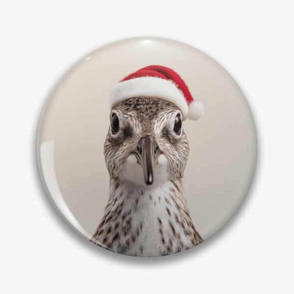 Item preview, Christmas Sandpiper bird with Santa Hat designed and sold by LazyOwlStore.