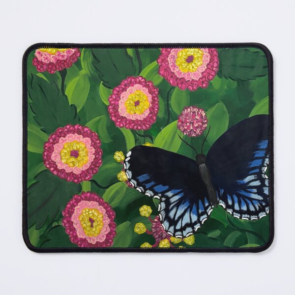 Item preview, Josh’s Butterfly and Lantanas, Acrylic butterfly and floral artwork. designed and sold by AshleyCasperArt.