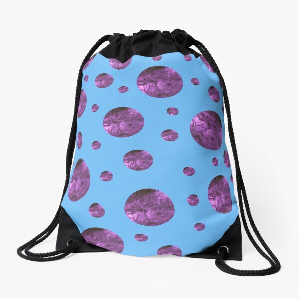 Embellished Blue Drawstring Bag