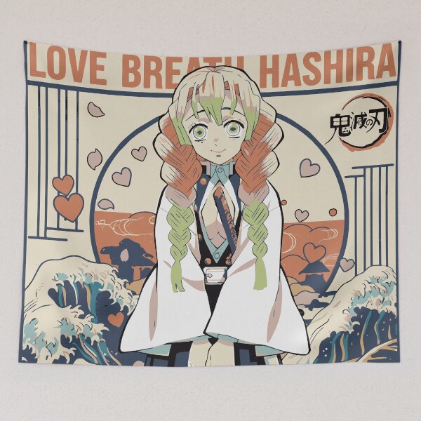 Item preview, Mitsuri Kanroji Love Hashira Wave Art designed and sold by Isaias Gomez | IKIGAISEKAI.