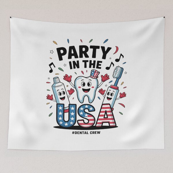 Item preview, Dentist 4th of July Party In The USA Dental Crew Patriotic designed and sold by HuValverdeArt.