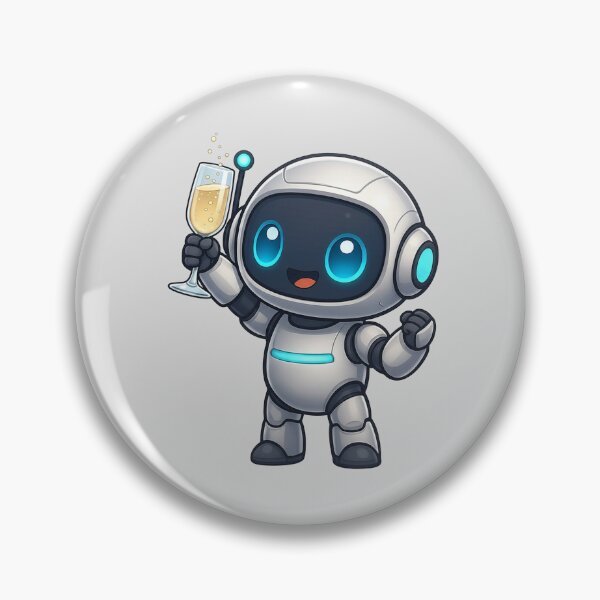 Item preview, New Year's Cheers: The Robot Celebrates! designed and sold by henamy.
