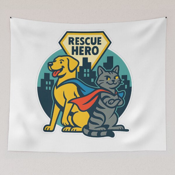 Item preview, Rescue Pet Hero – Custom Name Dog & Cat Rescue Hero Tee Sticker designed and sold by StickyGuys.