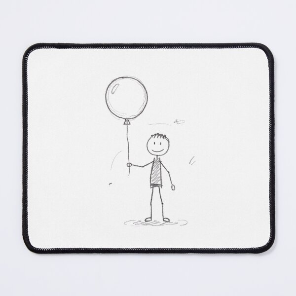 Item preview, Stick Figure with Balloon – Simple Whimsical Art designed and sold by Kavya Art.